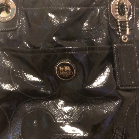 Coach patent leather baby tote